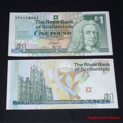 1999 Royal Bank of Scotland Plc £1 – Scottish Parliament - Click Image to Close